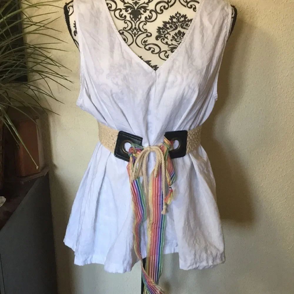 Vintage Hippie Crocheted Rainbow Stretch Belt